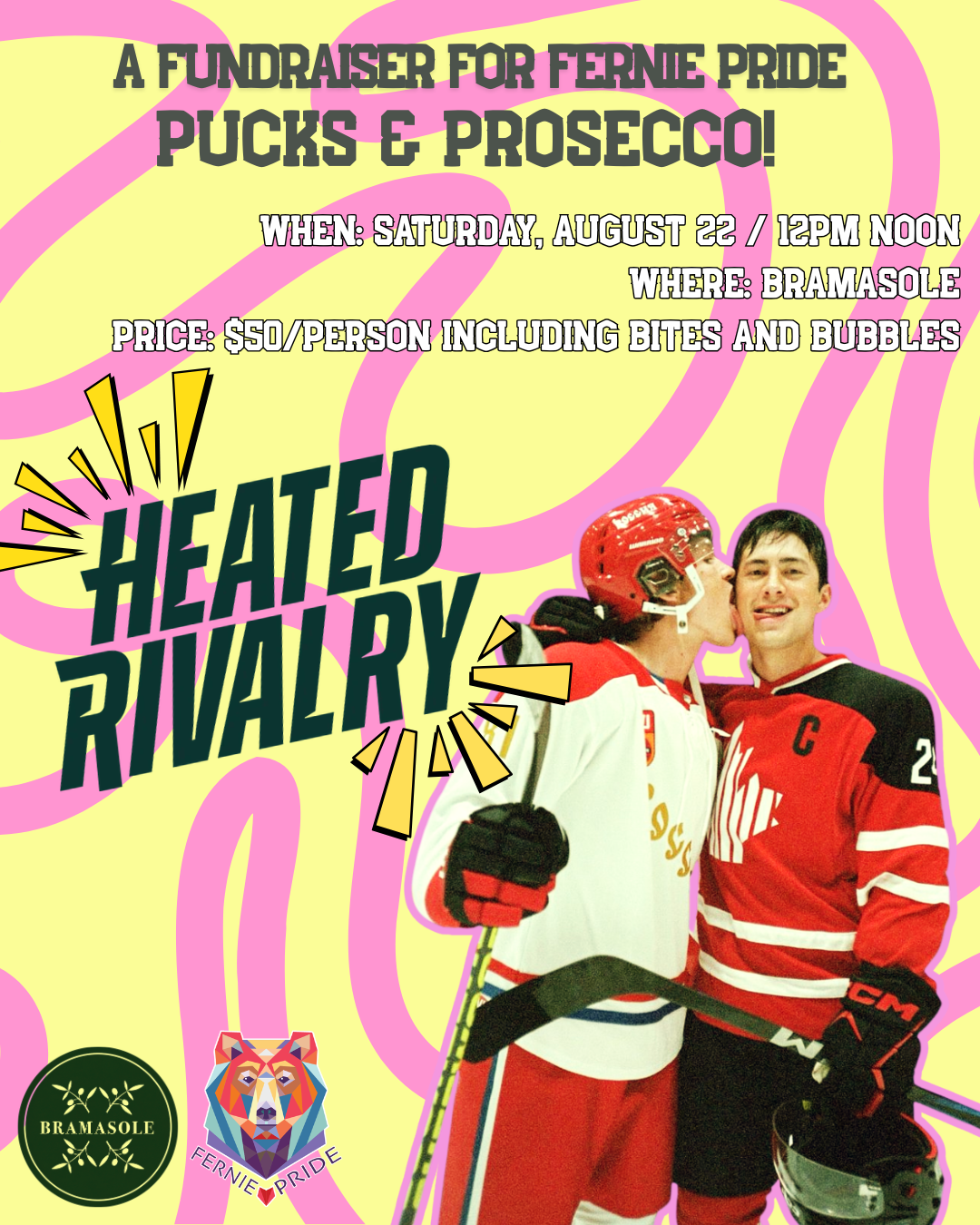 Poster with a picture of Ilya licking the side of Shane's face, both wearing hockey equipment.